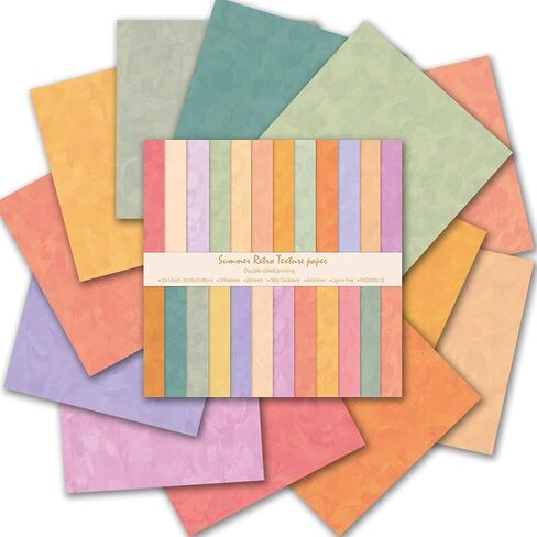 ورقة سجل القصاصات 12x12 بوصة ، 24 ورقة/24 تصميمات ورقة زخرفية مزخرفة على الوجهين لبطاقة الخلفية DIY in Kuwait