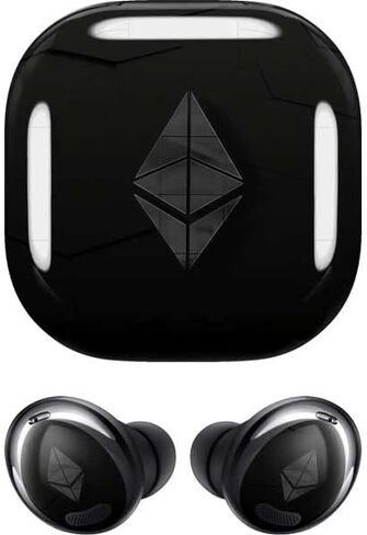 غلاف صوتي من Skinit متوافق مع Samsung Galaxy Buds Pro - تصميم شعار Ethereum مزخرف في الأصل من Skinit in Saudi Arabia