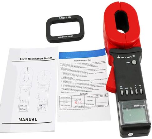 Earth Resistance Meter Ground Resistance Tester Loop Resistance Measurement with Clamp CT Size 65mm×32mm Resistance Range 0.010Ω~1200Ω Leakage Current 0.00mA~20.0A Data Storage 99 Sets in Saudi Arabia
