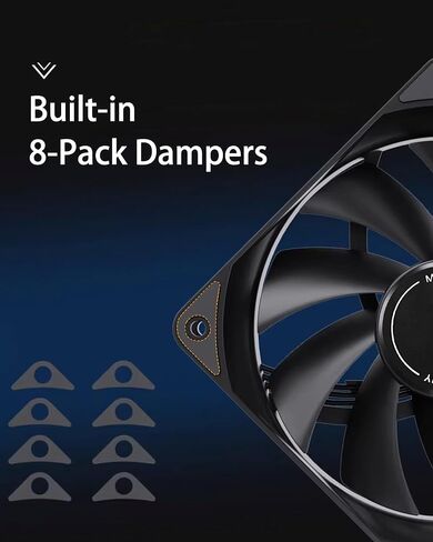 3 عبوات من مراوح علبة الكمبيوتر السوداء مقاس 120 مم، مراوح تبريد هواء عالية الأداء منخفضة الضوضاء 4 دبابيس 1200 دورة في الدقيقة مع 8 مخمدات مضادة للاهتزاز in Kuwait