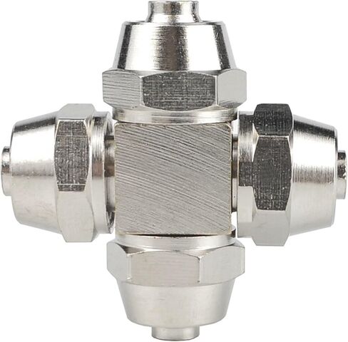 PX هوائي رباعي الاتجاه سريع الالتواء المشترك عبر قفل أنابيب الهواء الأم PZA4/6/8 مللي متر/10/12 1 قطعة(快拧四通PZA12) in Kuwait