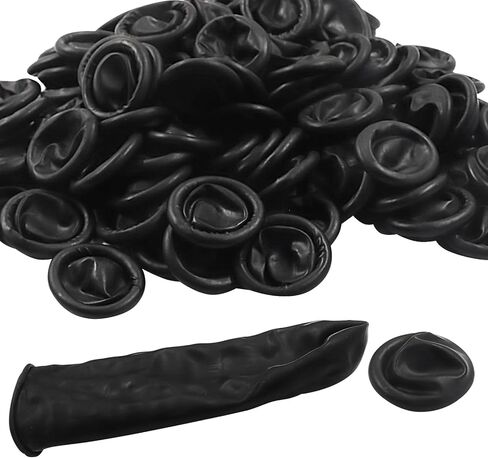 Piutouyar Black Latex Finger Cots, 200 Pack Disposable Finger Thumb Gloves Latex Thumb Protector Fingertip Sleeves Protectors in Saudi Arabia