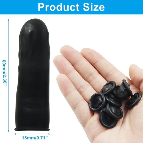 Piutouyar Black Latex Finger Cots, 200 Pack Disposable Finger Thumb Gloves Latex Thumb Protector Fingertip Sleeves Protectors in Saudi Arabia