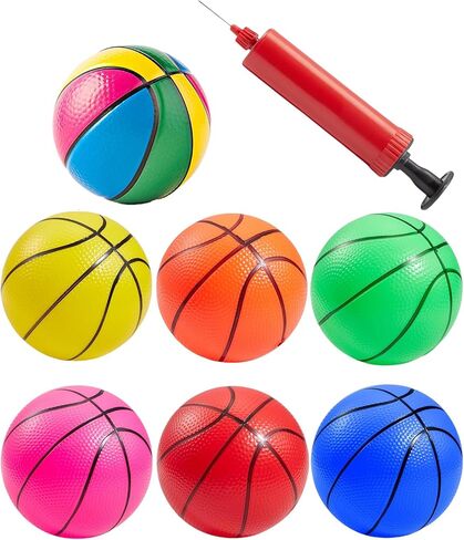 كرات سلة ملونة، مجموعة كرة سلة مكونة من 7 قطع مقاس 7 بوصات مع مضخة in Kuwait