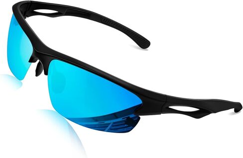 KANASTAL نظارات شمسية رياضية للرجال والنساء، نظارات شمسية مستقطبة للجري UV400 لركوب الدراجات النارية والصيد نظارات شمسية بنصف إطار in Kuwait