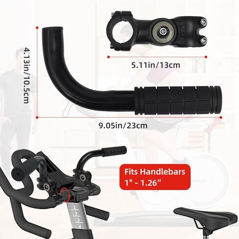 Handlebar Extender for Indoor Exercise Bike - Adjustable Handlebar Riser with Non-Slip Grip for Upright Riding, 1"-1.26" Universal Adapter, Fits Schwinn MERACH YOSUDA Pooboo Spin Bike in Saudi Arabia