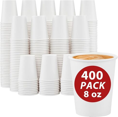 عدد 300 قطعة - أكواب قهوة ورقية 12 أونصة، أكواب قهوة للاستعمال مرة واحدة 12 أونصة، أكواب ورقية بيضاء سميكة للمشروبات الساخنة أو الباردة، المنزل، المكتب، الحفلات، الأعمال، الأحداث in Kuwait