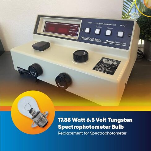 استبدال الدقة التقنية لمصباح التنغستن الحراري العلمي الطيفي 20d 17.88W 6.5V مع اتصال مزدوج P15D30 - لمقياس الطيف الضوئي - عبوة واحدة in Saudi Arabia