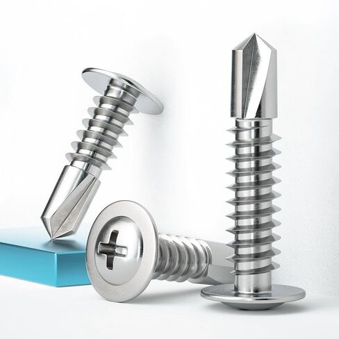 120pcs Pieces of 410 Stainless Steel self Tapping Screws, with M4.2 Lengths Available as a Combination kit, Suitable for Metal, Wood, and Repair，Silvery in Saudi Arabia