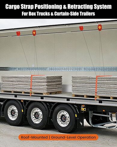 Cargo Strap Positioning & Retracting System Fit for Box Trucks & Curtain-Side Trailers,Retractable Ratchet Straps, Cargo Strapping//Securing Cargo from the Ground//Automatic Retraction in Saudi Arabia