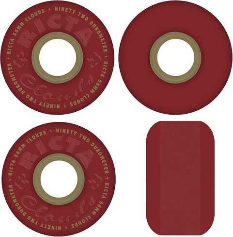 RICTA 56mm Clouds Maroon Gold 92a Skateboard Wheels in Kuwait