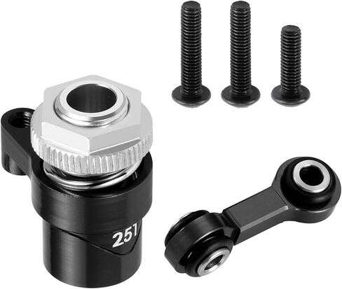 LSG الألومنيوم 25T SAVO SAVER و STERING DRARC LINK RINKAGE RINKAGE RING STING OF 1/16 TRA-XXAS MINI MAXX 1/10 4-TEC RC CAR UPGRADE (Black) in Kuwait