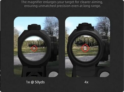 4X Magnifier G3Sight Scope Airsoft with Switch to Side QD Mount for 20mm Rail Apply for Red dot Zooms with 3X of Power Shockproof (Black - 4X Sight Scope) in Saudi Arabia