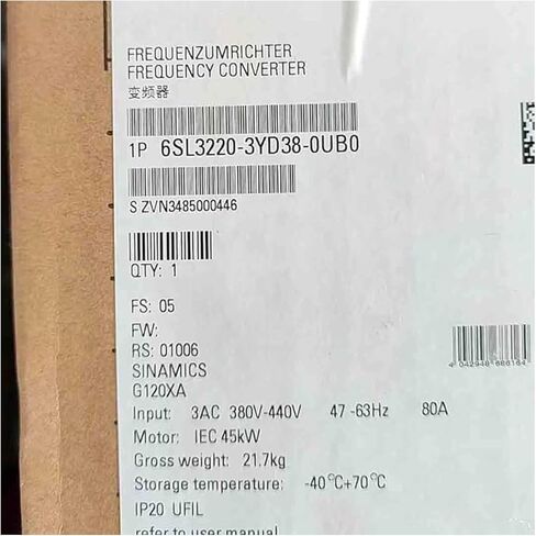 SMOCONE المعجل 6SL3220-3YD38-0UB0 محول التردد 6SL32203YD380UB0 مختوم في صندوق ضمان لمدة سنة واحدة 6SL3220-3YD38-0UB0 اشحن الآن in Kuwait