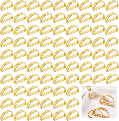 Gold Napkin Rings Set of 100, Metal Semicircle Napkin Holders Buckles for Dinner Wedding Parties Holiday Table Decoration, Kitchen Restaurant Modern Serviette Ring Holders in Saudi Arabia
