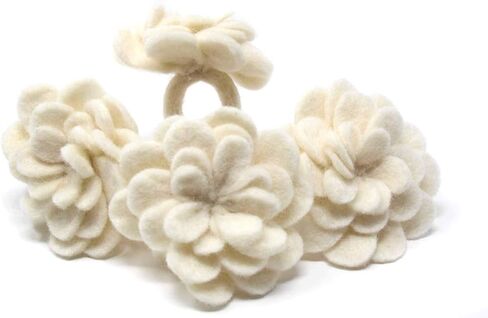 Global Crafts Handmade Felt Napkin Rings Set from Nepal, 4-Pack, Pumpkin Multicolor in Saudi Arabia