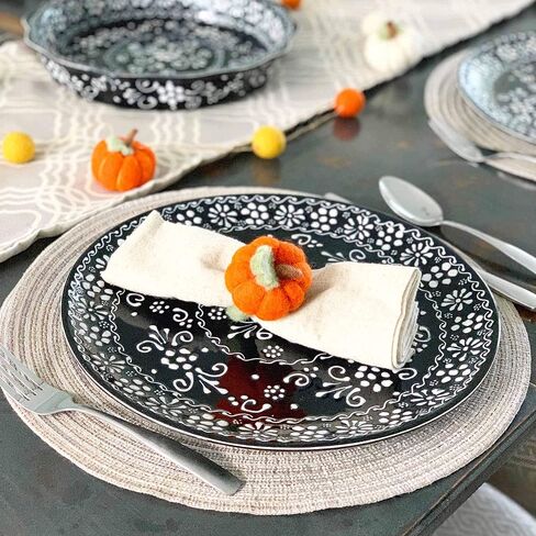 Global Crafts Handmade Felt Napkin Rings Set from Nepal, 4-Pack, Pumpkin Multicolor in Saudi Arabia