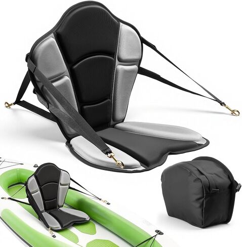 مقعد VEVOR Kayak، مقعد لوح مجداف عالمي مع دعم خلفي قابل للتعديل، خيارات سماكة متعددة (0.5 بوصة إلى 2.6 بوصة)، وسادة مبطنة ناعمة وحقيبة تخزين لـ SUP، الزورق، قارب الصيد، قوارب الكاياك القابلة للنفخ in Saudi Arabia