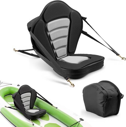 VEVOR Kayak Seat, Universal Paddle Board Seat with Adjustable Back Support, Multiple Thickness Options (0.5" to 2.6"), Soft Padded Cushion & Storage Bag for SUP, Canoe, Fishing Boat, Inflatable Kayak in Saudi Arabia