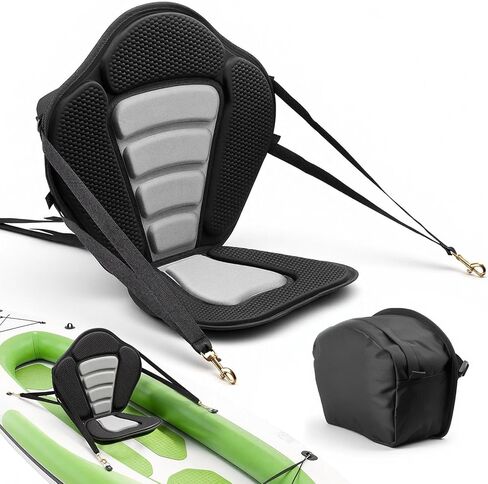 VEVOR Kayak Seat, Universal Paddle Board Seat with Adjustable Back Support, Multiple Thickness Options (0.5" to 2.6"), Soft Padded Cushion & Storage Bag for SUP, Canoe, Fishing Boat, Inflatable Kayak in Saudi Arabia