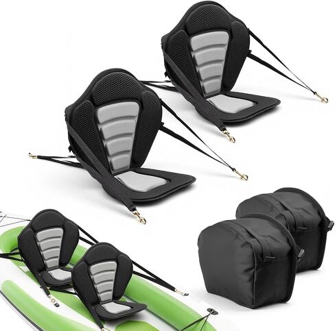 VEVOR Kayak Seat, Universal Paddle Board Seat with Adjustable Back Support, Multiple Thickness Options (0.5" to 2.6"), Soft Padded Cushion & Storage Bag for SUP, Canoe, Fishing Boat, Inflatable Kayak in Saudi Arabia