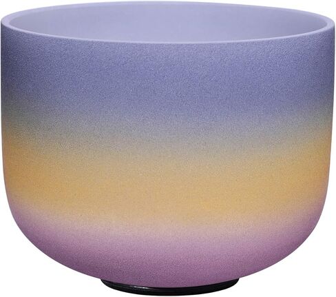 ENERGYSOUND Rainbow Colored Frosted E Note Solar Plexus Chakra Quartz Crystal Singing Bowl 8 inch in Saudi Arabia