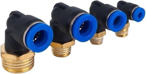 Pneumatic Connector PL 4-6-8-10-12mm Thread 1/8 1/4 3/8 1/2 Trachea Fittings Hose Connectors 5Pcs(PL12-02 (OD12mm-1I4)) in Saudi Arabia
