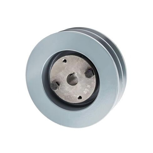 2BK52H/H-5/8 Compressor 5" Dual Groove Pulley 2 Belt B Section 5L - for Masterdrive Mechanical Power Transmission Part - Cast Iron V-Belt Pulley Replacement w/ 5/8" Sheave Bushing - Gray Solid Steel in Saudi Arabia