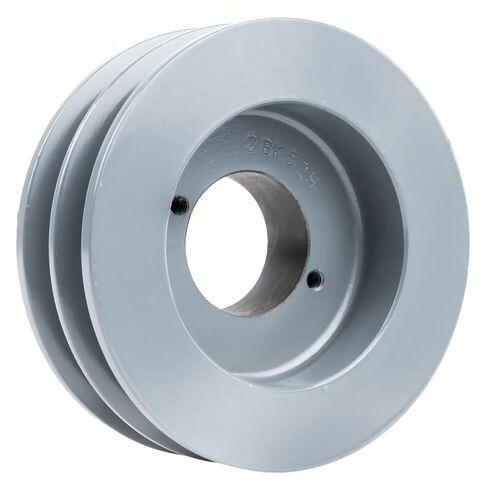 2BK52H/H-5/8 Compressor 5" Dual Groove Pulley 2 Belt B Section 5L - for Masterdrive Mechanical Power Transmission Part - Cast Iron V-Belt Pulley Replacement w/ 5/8" Sheave Bushing - Gray Solid Steel in Saudi Arabia
