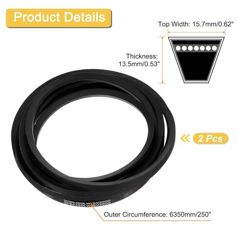 uxcell 2Pcs 5V2120 V-Belt, Classic Wrapped Rubber V-Belt 212" Outside Circumference x 0.62" Width x 0.53" Height for Industrial Machinery Equipment, Black in Saudi Arabia