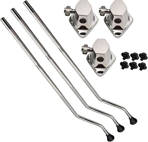 3Pcs Floor Tom Legs with Mount Brackets, 10mm Floor Tom Drum Leg with Base Hardware Holder for Drum Kit Accessories Parts in Saudi Arabia