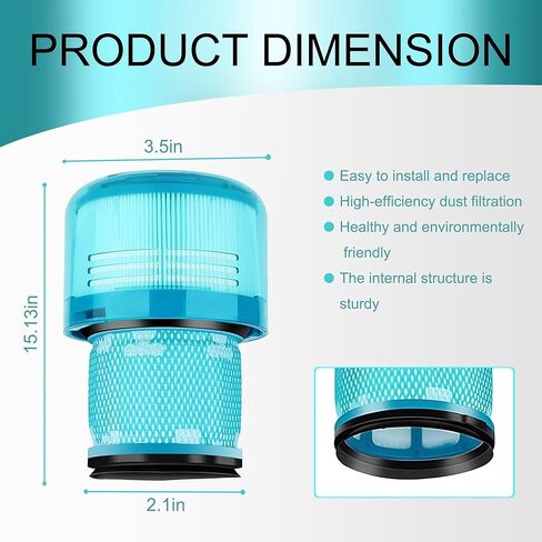 مناسبة لـ Dyson V15/V11/SV14 مكنسة كهربائية لاسلكية محمولة بفلتر hepa عنصر فلتر أخضر اثنين من فرشاة التنظيف واحدة in Kuwait