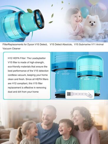 مناسبة لـ Dyson V15/V11/SV14 مكنسة كهربائية لاسلكية محمولة بفلتر hepa عنصر فلتر أخضر اثنين من فرشاة التنظيف واحدة in Kuwait