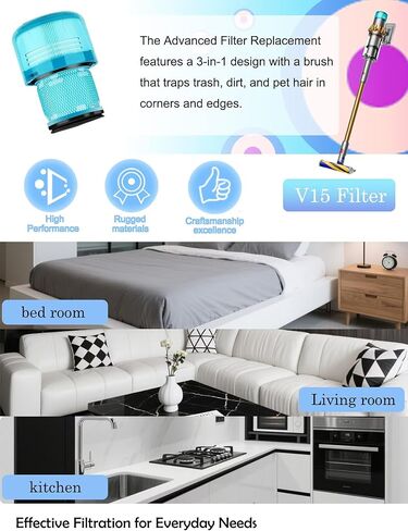 مناسبة لـ Dyson V15/V11/SV14 مكنسة كهربائية لاسلكية محمولة بفلتر hepa عنصر فلتر أخضر اثنين من فرشاة التنظيف واحدة in Kuwait