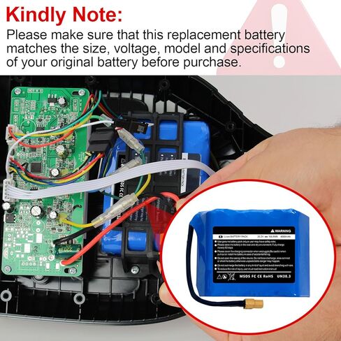 25.2V 4Ah Hoverboard Battery Replacement Compatible with Jetson-Rave Hoverboard, 100.8Wh Hoverboard Replacement Battery, Size: 3.81 * 2.75 * 2.36inch, Fit 29.4V in Kuwait