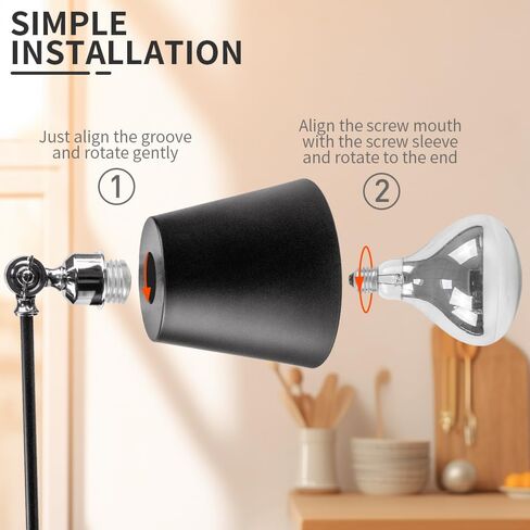 DUEBEL 275W مصباح تسخين الطعام الاحترافي مع حامل قابل للتعديل - سخان قابل للتعديل بشكل لا نهائي للبيتزا وشرائح اللحم والبرغر والمطبخ التجاري واستخدام الكافتيريا in Kuwait