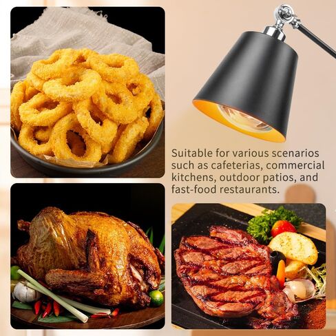 DUEBEL 275W مصباح تسخين الطعام الاحترافي مع حامل قابل للتعديل - سخان قابل للتعديل بشكل لا نهائي للبيتزا وشرائح اللحم والبرغر والمطبخ التجاري واستخدام الكافتيريا in Kuwait