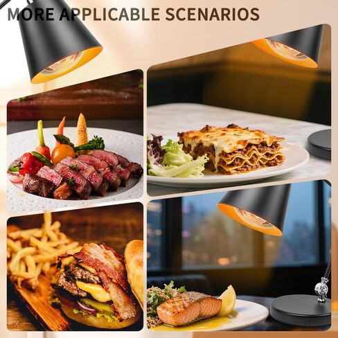 DUEBEL 275W مصباح تسخين الطعام الاحترافي مع حامل قابل للتعديل - سخان قابل للتعديل بشكل لا نهائي للبيتزا وشرائح اللحم والبرغر والمطبخ التجاري واستخدام الكافتيريا in Kuwait