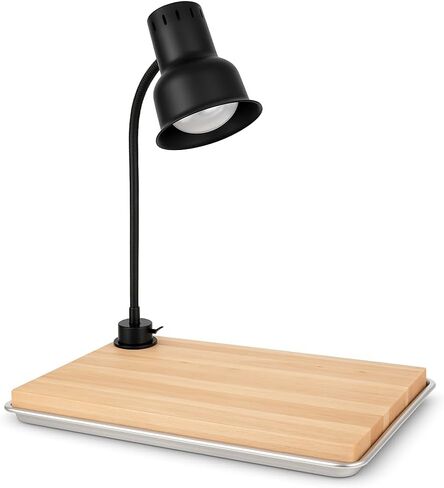 مجموعة محطة نحت احترافية، مصباح حراري أسود مقاس 24 بوصة مع ذراع مرن، لوح تقطيع من الخشب المطاطي ومقلاة بالتنقيط، 120 فولت 250 وات، مدرج في قائمة NSF in Kuwait