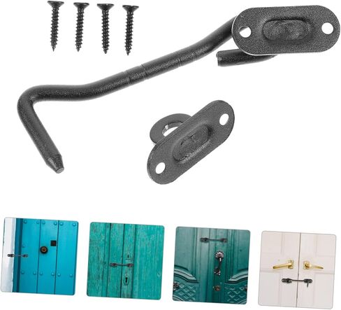 TEHAUX 2Sets Stainless Steel Hook Latch for Doors Windows Heavy Duty Wind Hook with Screws for Cabin Garage Doors Easy Installation Maintenance in Saudi Arabia