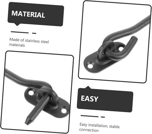 TEHAUX 2Sets Stainless Steel Hook Latch for Doors Windows Heavy Duty Wind Hook with Screws for Cabin Garage Doors Easy Installation Maintenance in Saudi Arabia