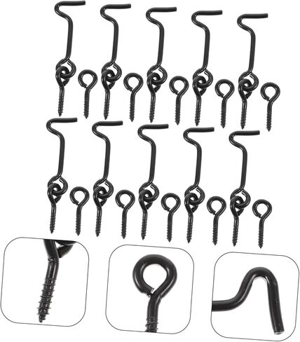 NUOBESTY 10Pairs Hook Latch Door Hook and Eye Latch for Windows and Doors Swivel Latch with Screws Sturdy and Resistant for Barns Gates and Closets in Saudi Arabia