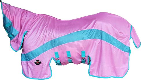 CHALLENGER 80" Horse Summer Mesh Scrim Sheet Full Neck FlySheet Bellyband Purple 73102 in Kuwait