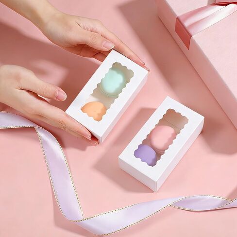 100 قطعة من علب هدايا الماكرون البيضاء لشخصين، صناديق حلوى صغيرة مقاس 4.17 × 2.16 × 1.37 بوصة صندوق خامات مغطى بالشوكولاتة تغليف الماكرون لحفلات الزفاف in Kuwait