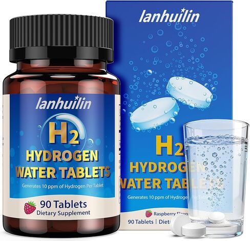 أقراص ماء الهيدروجين 150 ملجم مغنيسيوم - 10 جزء في المليون أقراص هيدروجين جزيئي لمياه الشرب، تدعم الشيخوخة الصحية والطاقة الخلوية والتعافي وصحة الدماغ - خالية من الكائنات المعدلة وراثيًا وخالية من الغلوتين، 90 قرصًا in Kuwait