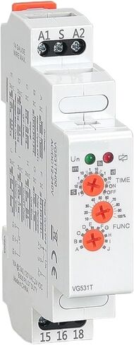 DEBLAN 16A مرحل مؤقت متعدد الوظائف 12 فولت 24 فولت 220 فولت 230 فولت تيار متردد تيار مستمر مع 10 وظائف Din السكك الحديدية إيقاف تأخير الوقت التتابع in Kuwait