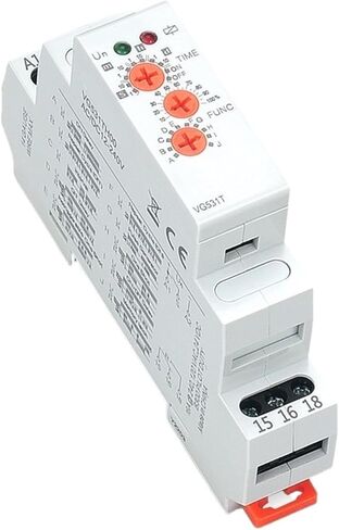 DEBLAN 16A مرحل مؤقت متعدد الوظائف 12 فولت 24 فولت 220 فولت 230 فولت تيار متردد تيار مستمر مع 10 وظائف Din السكك الحديدية إيقاف تأخير الوقت التتابع in Kuwait