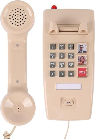 هاتف الجدار للمنزل ، هاتف Home Home ذو الحبل مع حجم مكالمة قابل للتعديل و 3 يطل على كبار السن والهواتف الهاتفية الهاتفية مع مؤشر Ringer ميكانيكي للمسنين ، الأسود in Kuwait