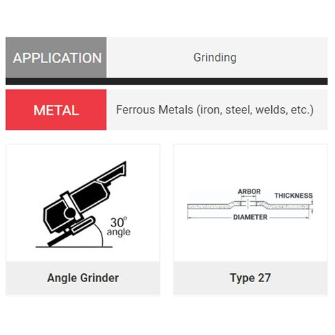 20079 6x1/4x7/8 A24R عمر طويل بدون محور نوع 27 عجلات طحن معدنية، 25 حزمة in Kuwait