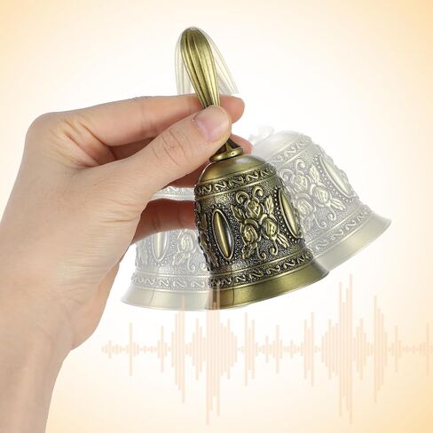 6 PCS Hand Bells for Seniors Bedside, Wedding Bell, Vintage Bell with Handle - Antique Bronze Loud Call Service Bells for Dinner, Party, Reception & Meditation in Saudi Arabia
